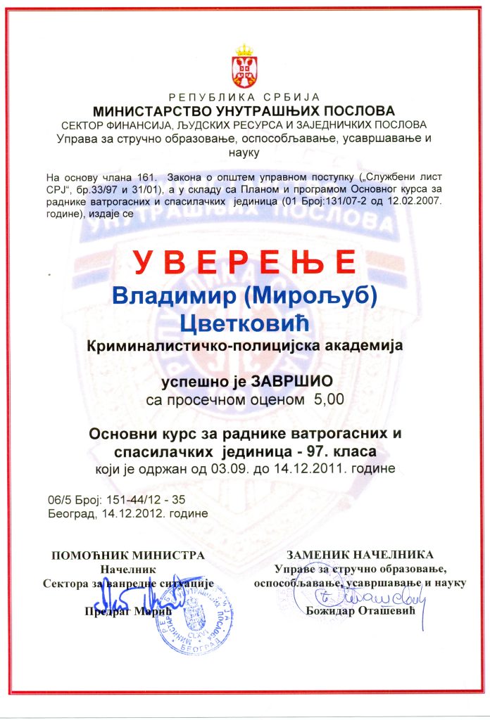 Prof. Dr. Vladimir M. Cvetković – Disaster Risk Management Expert Vladimir M. Cvetković – Expertise in Disaster Risk Management and Security