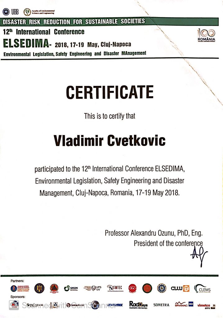 Prof. Dr. Vladimir M. Cvetković – Disaster Risk Management Expert Vladimir M. Cvetković – Expertise in Disaster Risk Management and Security