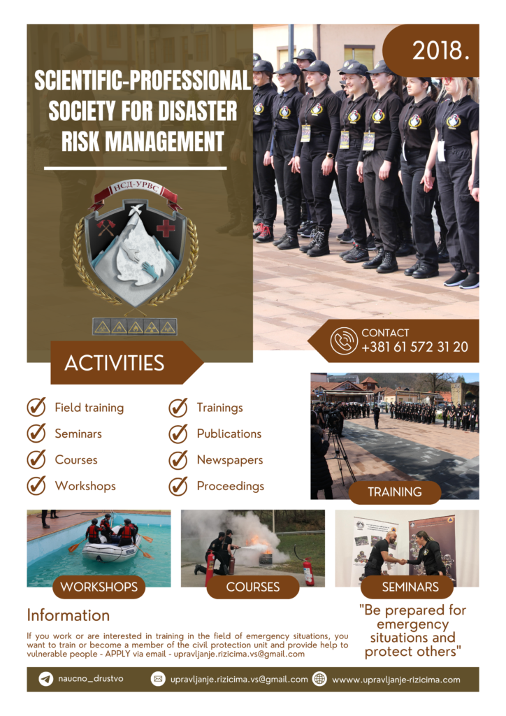 Poster of the Scientific-Professional Society for Disaster Risk Management