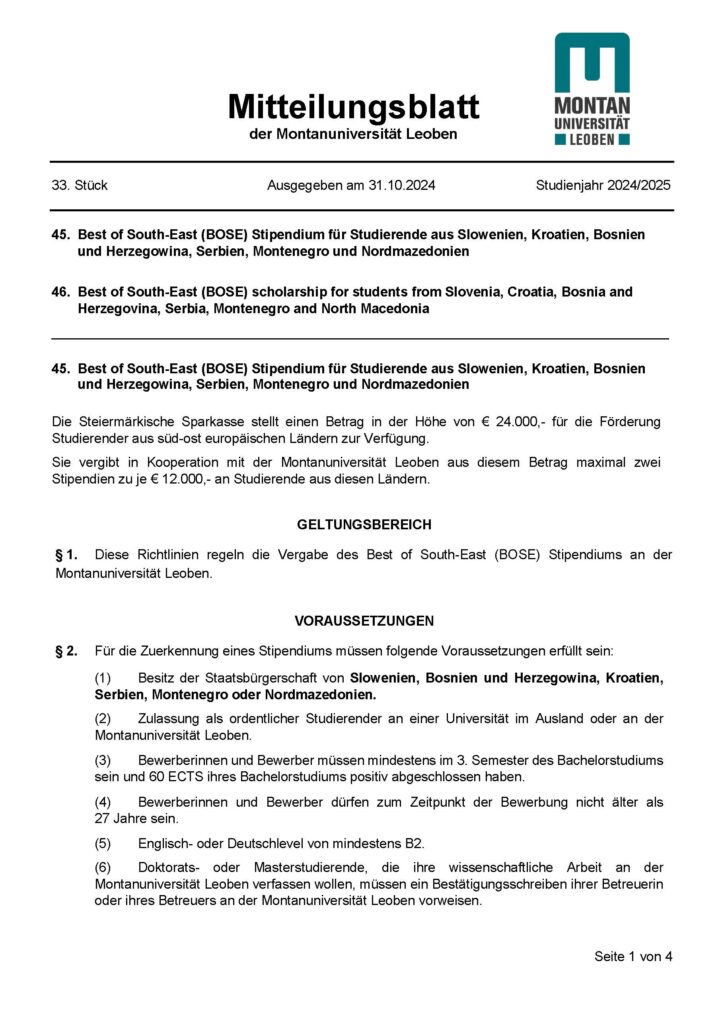 MBL 332425 - Best of South-East (BOSE) Stipendium D_EN _Page_1, Prof. Dr. Vladimir M. Cvetkovic