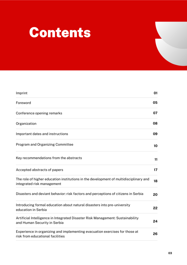 At the same time, the collection can contribute to networking institutions and individuals, the identification of priority topics for intersectoral cooperation, and the transfer of good practices from local, national, and international frameworks.
This publication will likely stimulate critical reflection on the challenges faced by communities and protection and rescue systems, and encourage the implementation of innovative, evidence-based solutions that respect the principles of prevention, responsibility, and sustainability. May this conference and its outcomes be a continuation of the idea that the best solutions are built together — at the intersection of knowledge, experience, and responsibility, in partnership between science and practice, and in the service of a safer, more resilient, and more united society.

With respect

Editor
Prof. Dr. Vladimir M. Cvetković, University of Belgrade, Faculty of Security, Belgrade, Serbia.
vmc@fb.bg.ac.rs; vladimir.cvetkovic@vmcdrm.com.
www.vmcdrm.com/